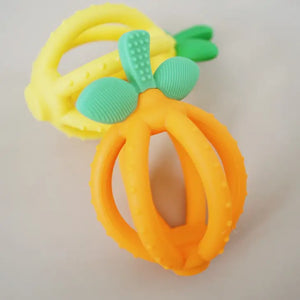 Bitzy Biter™ Teething Ball Baby Teether Clementine