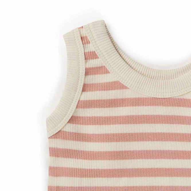 Rose Stripe Organic Singlet