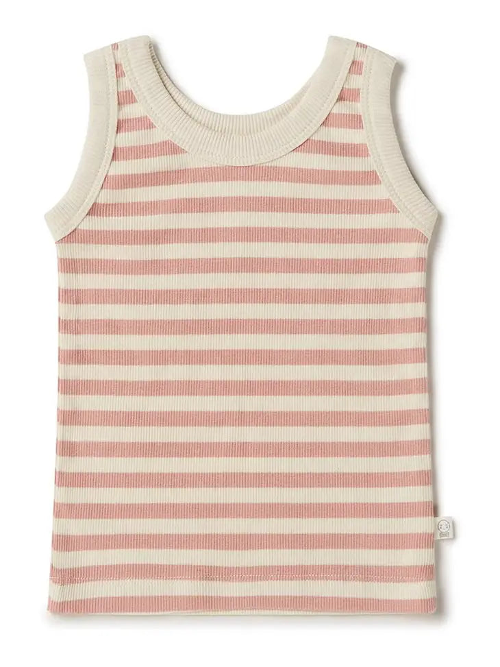 Rose Stripe Organic Singlet