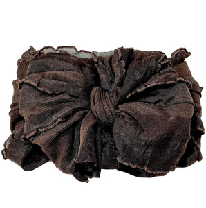 Brown Ruffle Headwrap