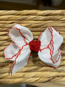 Beyond Creations Bow White/Red 4.5"