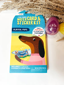 Playful Pups Note Cards & Sticker Set