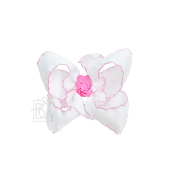 Beyond Creations Bow White W Hot Pink